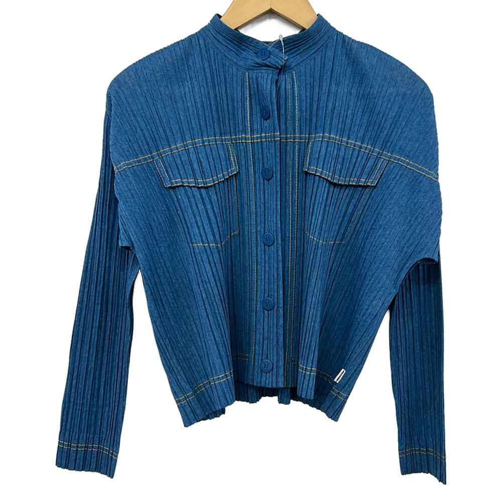 Pleats Please Navy Dark Yellow Women's #332789P54B